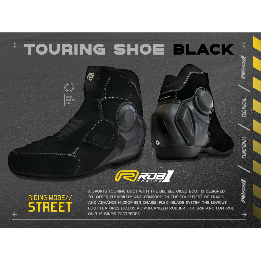 Sepatu Touring ZTR ROB1 RCB1 [Black & Brown]