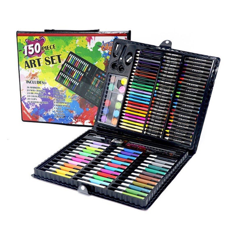 JOS514 Crayon Set 150 Pcs Art Set Peralatan Gambar Lukis Isi 150 Pensil Warna Krayon Set