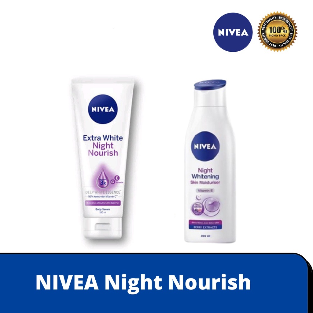 NIVEA WHITE NIGHT NOURISH/BODY SERUM 180/BODY LOTION 200