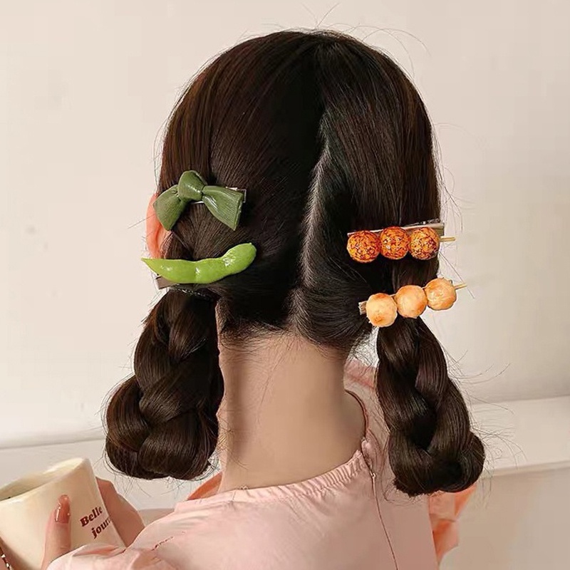 Jepit Rambut Model Daging / Sayuran / Ikan / Babi Untuk Wanita