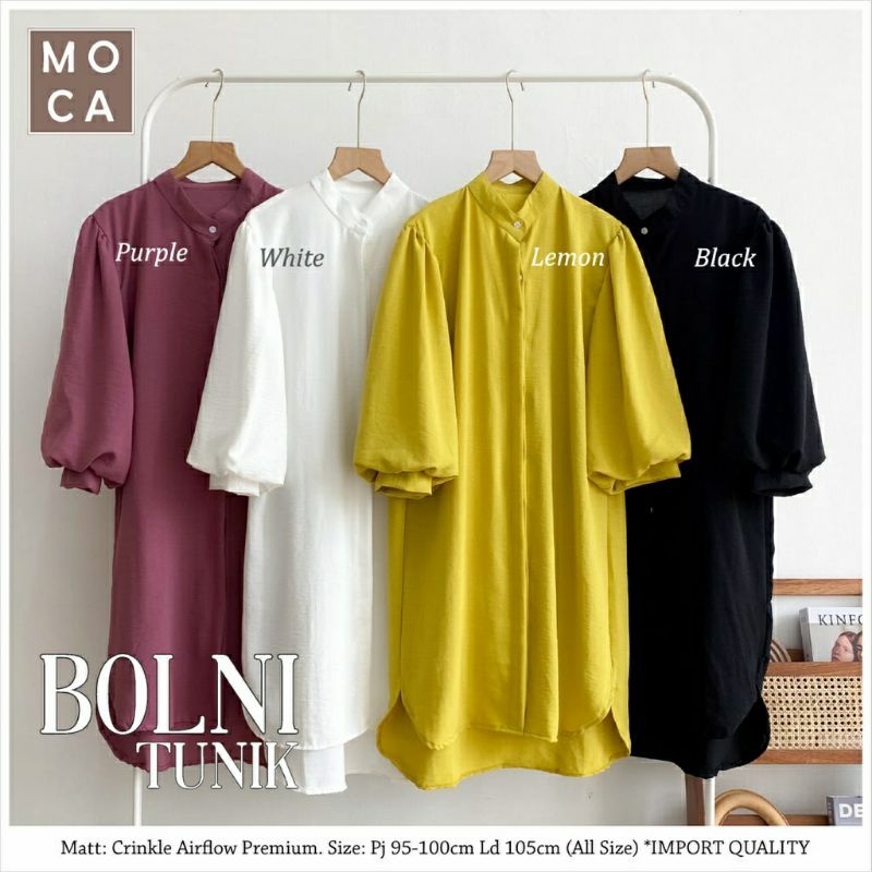 Bolni Tunik, TUNIK CRINCLE POLOS CANTIK MODIS FIT XXL LD 110 BAHAN CRINCLE AIRFLOW PREMIUM TERMURAH MODIS OOTD