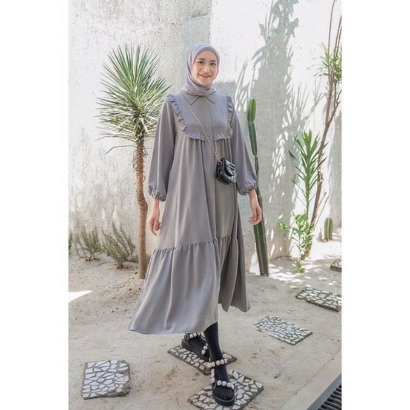 1KG MUAT 4PCS | MARISKA DRESS AIRFLOW CRINCLE HITS OOTD SELEBGRAM FASHION GROSIR WANITA TERMURAH TERBEST SELLER