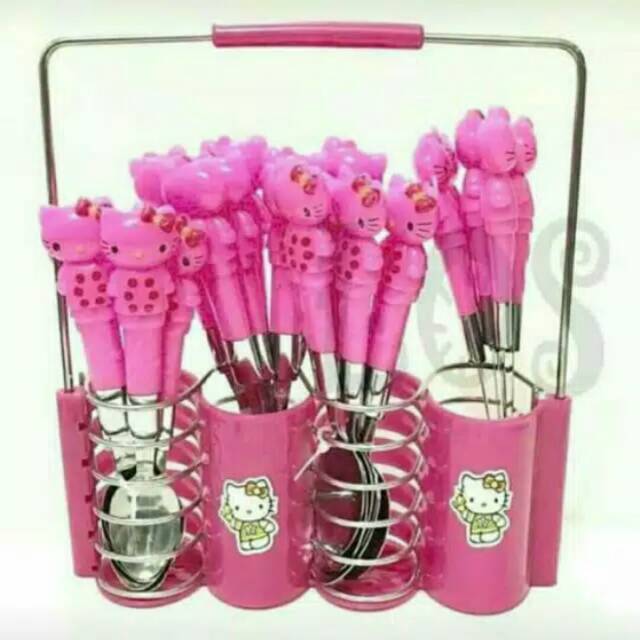 Sendok Set Hello kitty Ungu