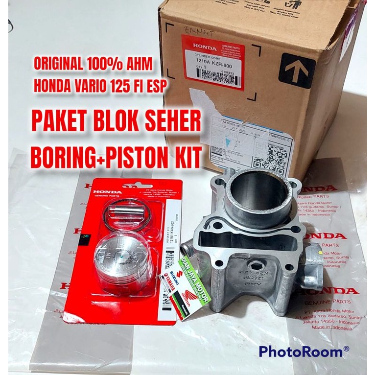 (AHM) Paket Blok Seher Boring 1210A-KZR-600 131A1-KWN-902 ORI AHM Vario 125 fi esp  Piston kit HGP C