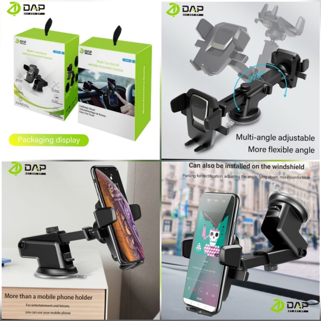 DAP D-CZ3 Car Holder Gravity Universal Phone Car Holder Mobil Dashboard Kaca Mobil