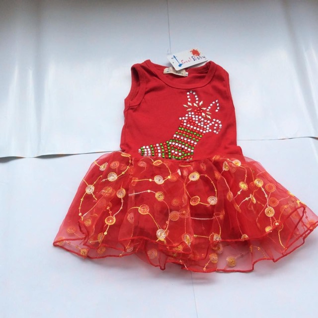 JUMPER DRESS SHOCK RED / BAJU CHINA ANAK / BAJU IMLEK ANAK