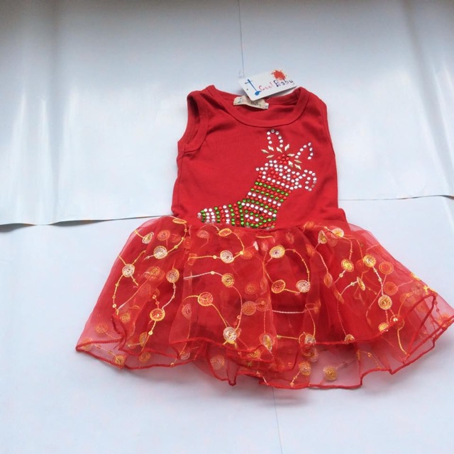 JUMPER DRESS SHOCK RED / BAJU CHINA ANAK / BAJU IMLEK ANAK