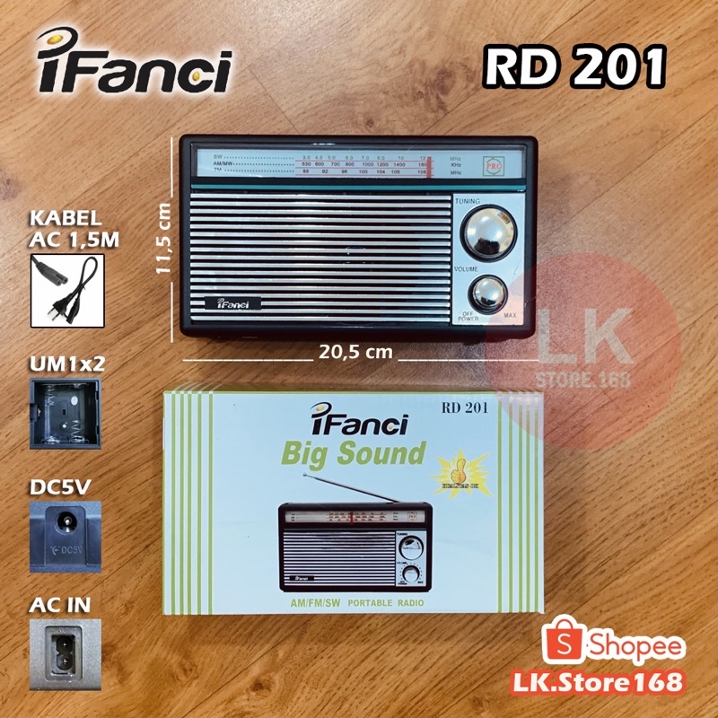 RADIO 3 BAND FM/AM/SW iFanci RD201