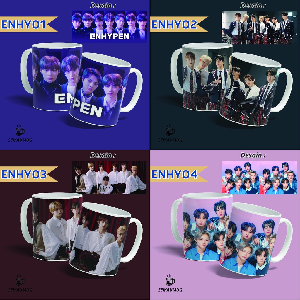 MUG ENHYPEN ENGENE KADO KPOP GELAS CANGKIR  PRINT CUSTOM SEMAUMUG