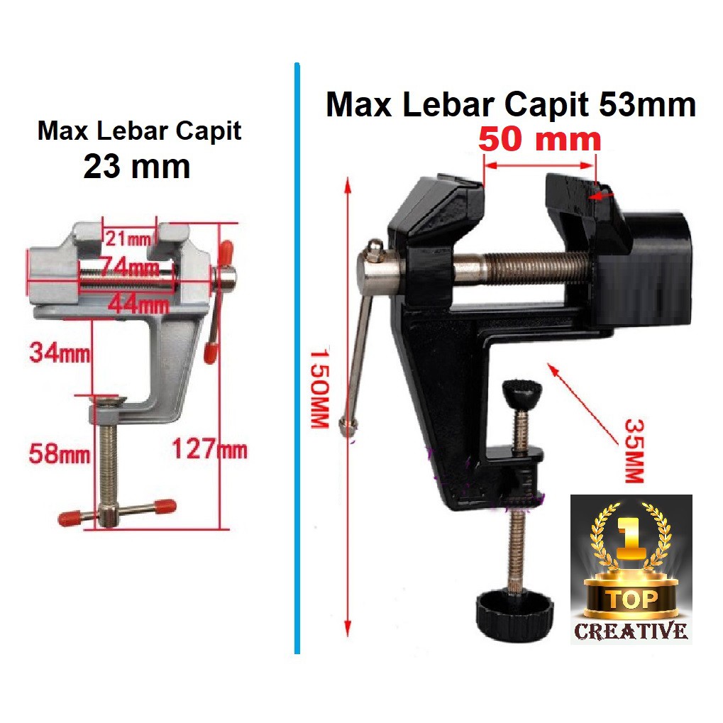 Ragum 20 mm / 50 mm Mini table vice next Gen Catok meja ragum mini  clamp meja  mini klem