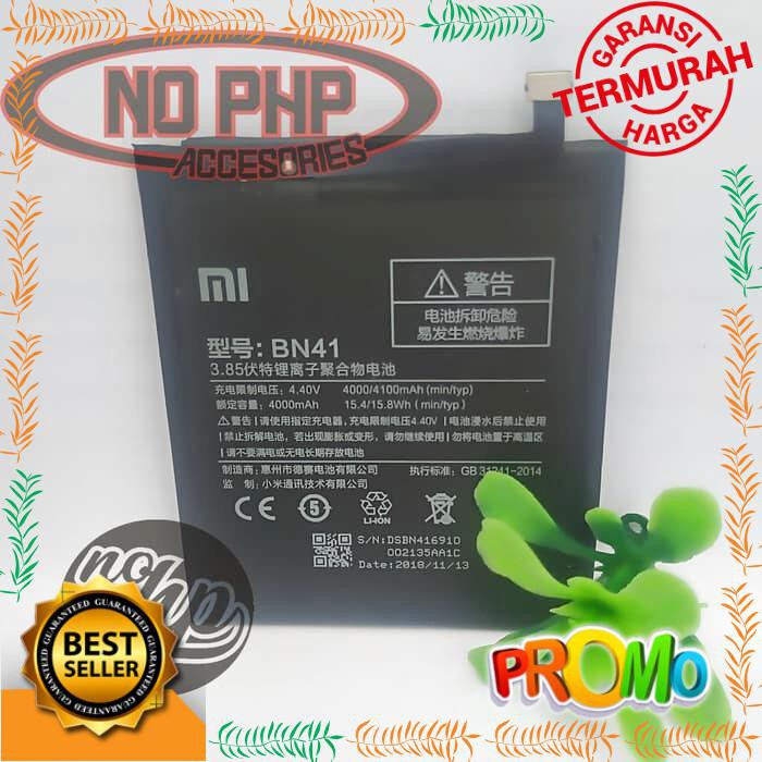 BATERAI XIAOMI REDMI NOTE 4 4X MEDIATEK BN41 ORIGINAL BATERAI