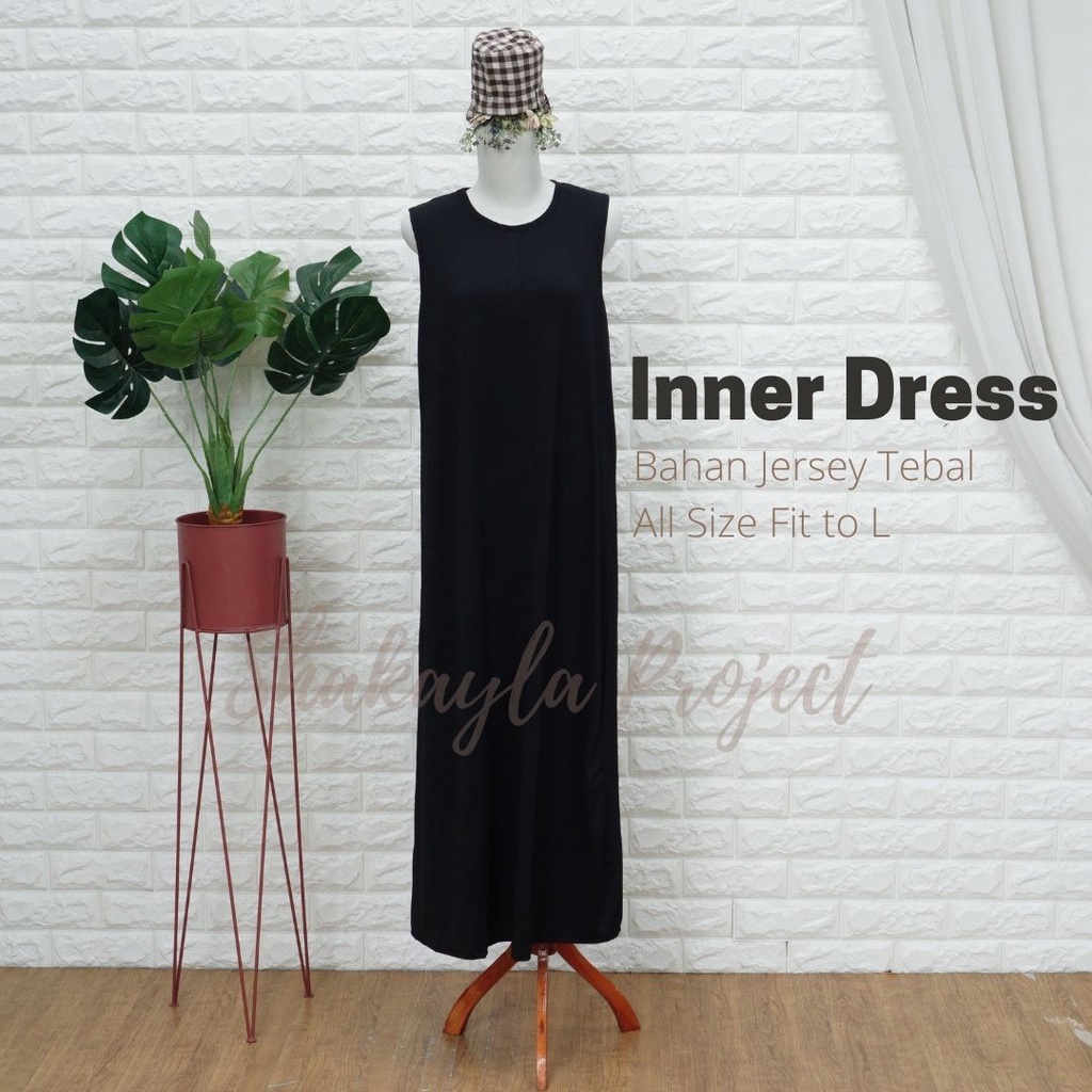 Inner Dress Singlet bahan Jersey Tebal Premium All Size Fit To L