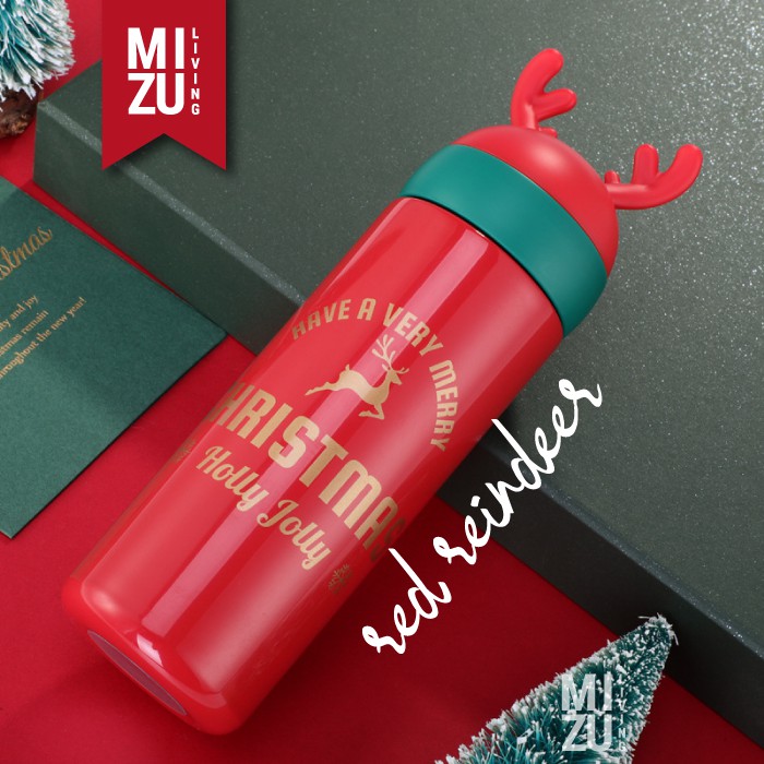 CHRISTMAS REINDEER Thermos Water Bottle Botol Air Minum Termos 300 330ml NATAL Vacuum Flask Tumbler-6