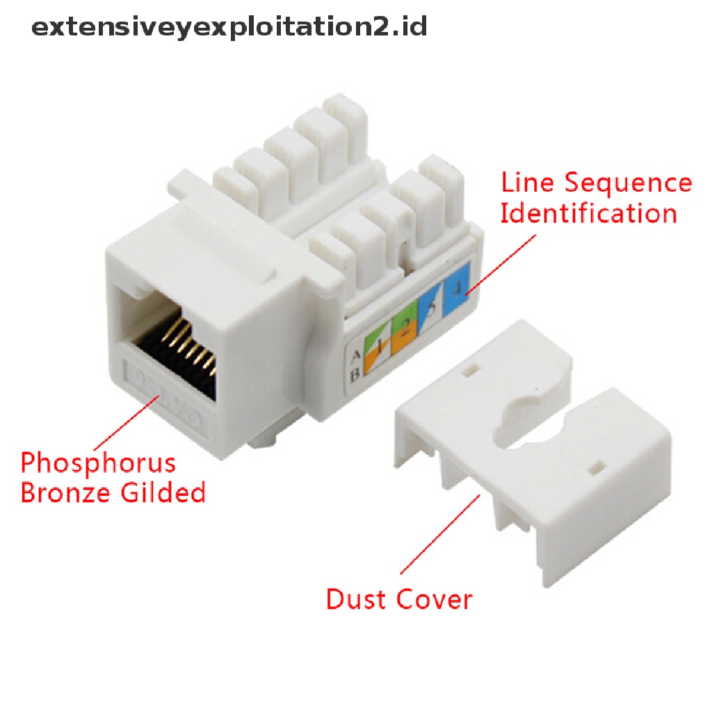 (Hotter) 5pcs Adapter Colokan Jack Eterna Cat6 Rj45 110untuk