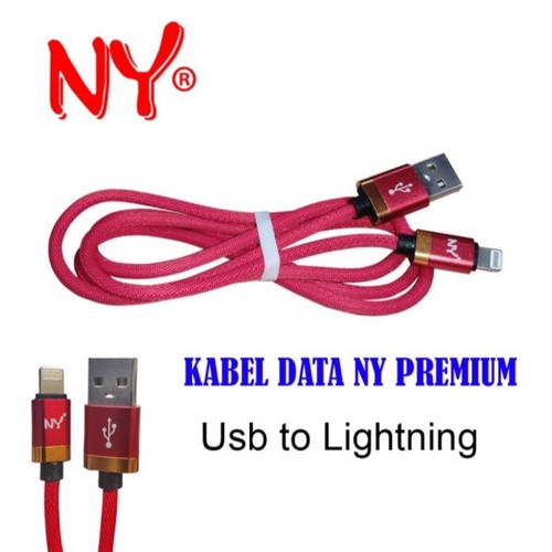 KABEL DATA NY PREMIUM USB to LIGTNING RED NY3104I8160 / kabel data iphone ny premium for iphone 5 / iphone 6 / iphone 7