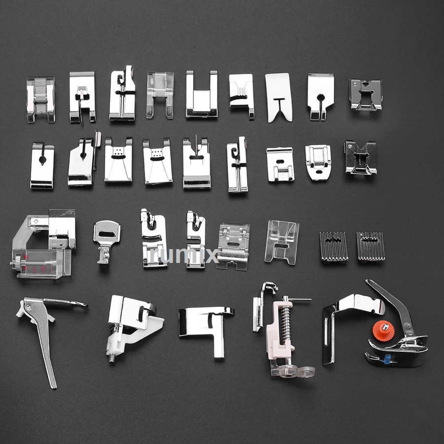 Sepatu Jahit 32pcs Mesin Jahit Kit Lengkap Set Menjahit 32 pcs Sewing Presser Tapak Foot Satu Set Portable