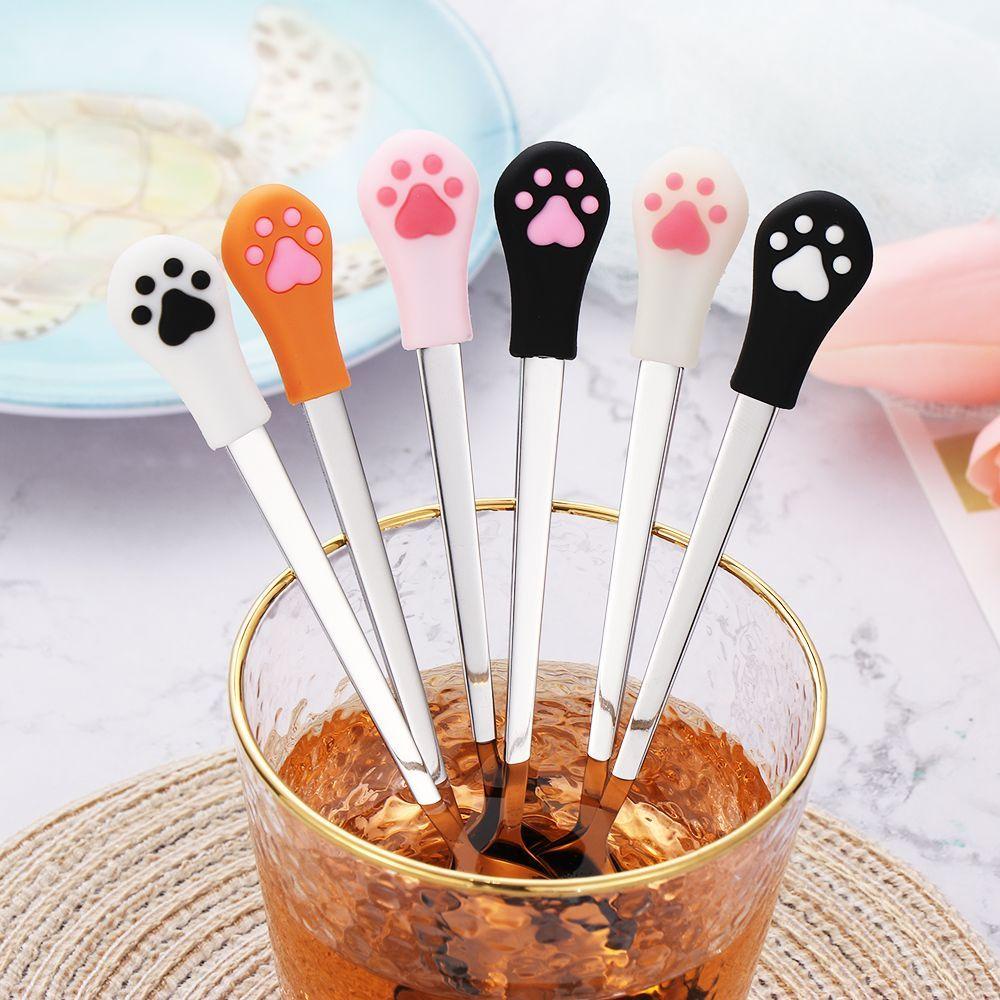 [Elegan] Sendok Kopi Permen Buah Lucu Stainless Steel Dessert Spoons