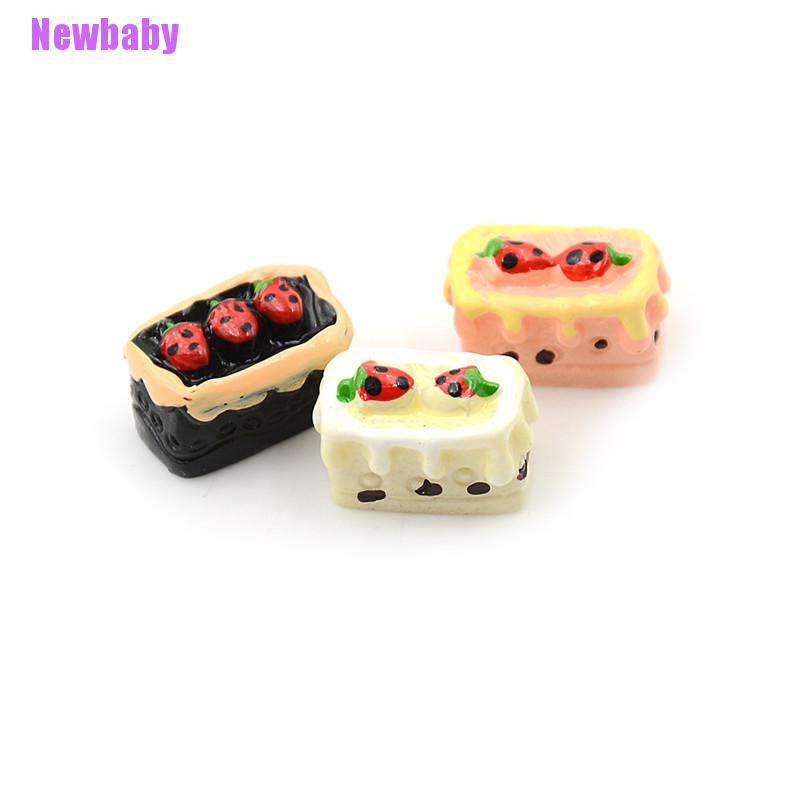 Newbaby 8PCS / Set Mainan Miniatur Kue / Biskuit Skala 1: 12 Untuk Aksesoris Rumah Boneka 1 / 6