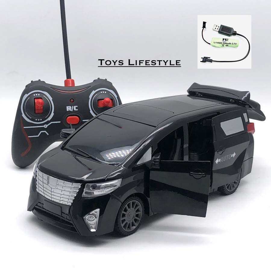 Mainan Mobil Remote Control Alphard (Buka Pintu Dengan Remot) - Hitam