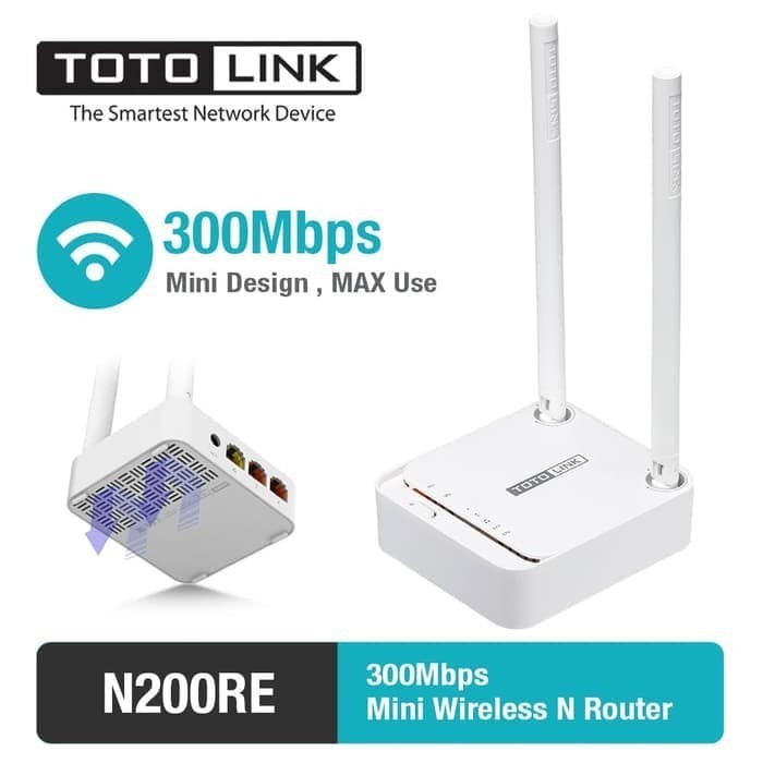 Router Wireless N Mini 300Mbps TOTOLINK N200RE V4 Resmi