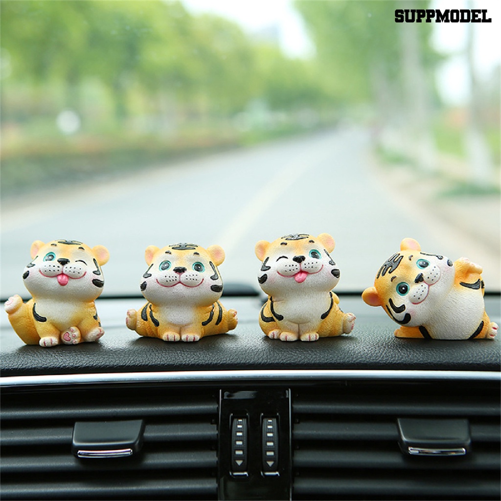 Suppmodel Miniatur Patung Harimau Kartun Bahan Resin Untuk Dekorasi Mobil