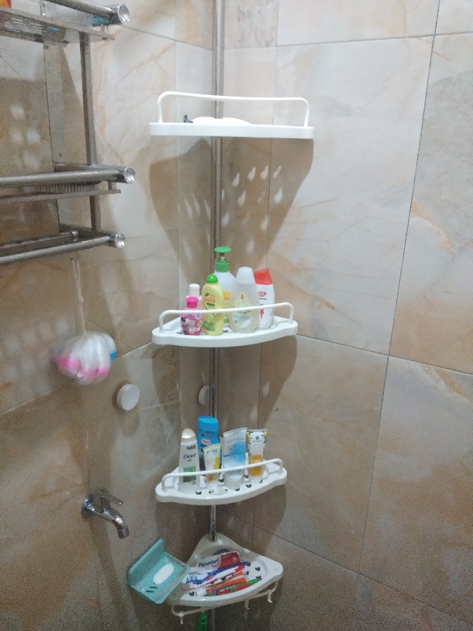 Rak Gantung Corner Toilet Organizer Tempat Sabun Shampoo Odol Kamar Mandi 83 X 26 X 6 Cm