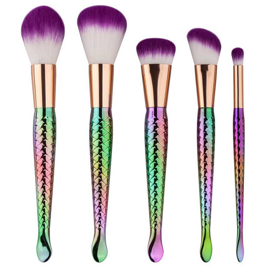 RCS✅ 5pcs kuas makeup brush makeup bentuk mermaid