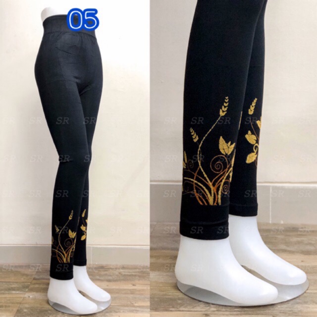 Legging Import Wanita Bunga Pasir Fashion Melar Jumbo