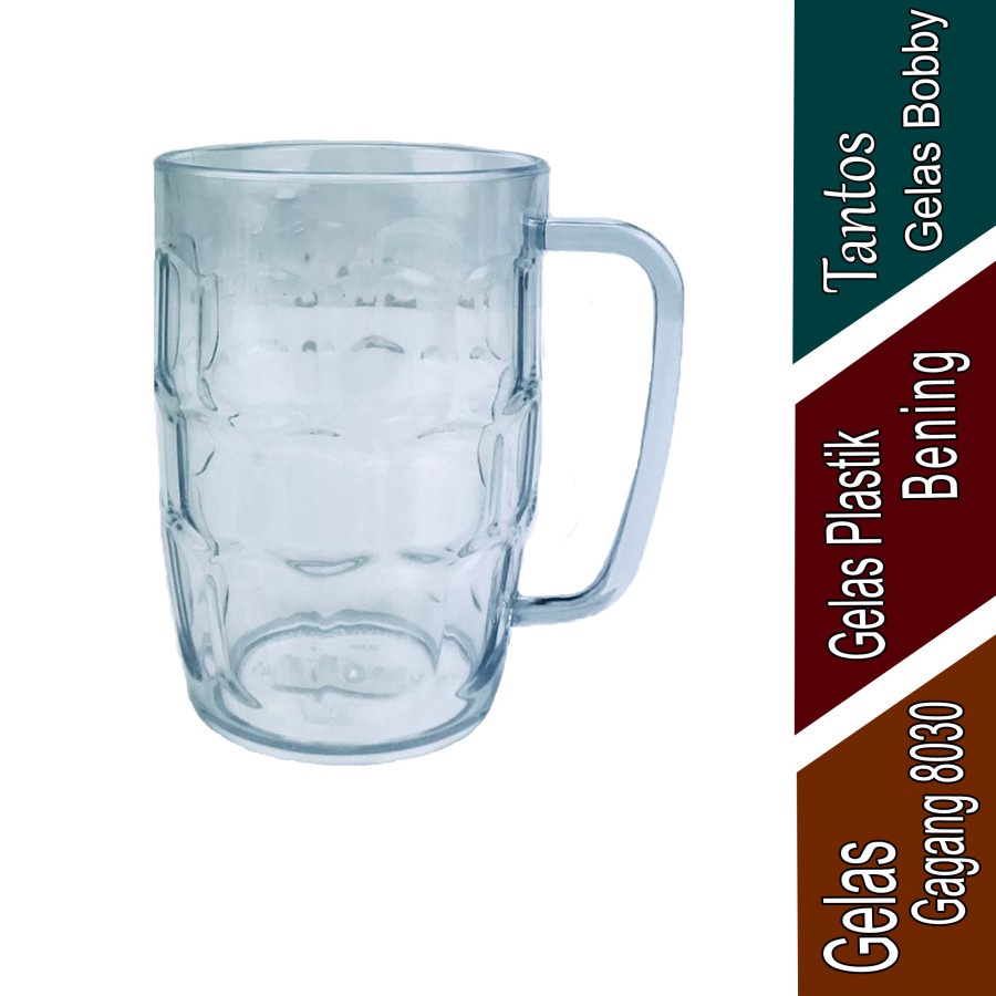 Gelas Bir Beer Jumbo Akrilik Anti Pecah Acrylic Premium Bening Kristal Mika Cangkir Gagang Lion / Gelas Es Teh Kelapa Kopi Tebal / Mug Besar Transparant Tantos Star