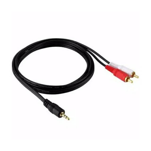 [COD] KABEL AUDIO RCA 1-2 DARI HP KE SPEAKER 1.5M / KABEL AUDIO 1 KE 2 JACK 3.5MM 1.5 METER