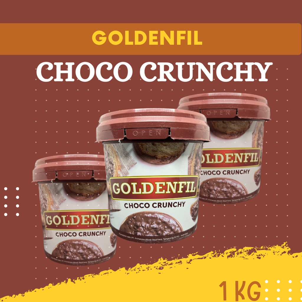 Goldenfill Choco Crunchy / Selai Coklat / Selai Crunchy 1 Kg