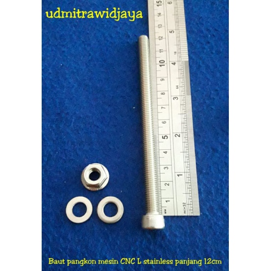 Baut L stainless SS Pangkon mesin depan CNC CB,MEGAPRO,TIGER,TIREV 1pcs baut+mur flange+ring plat 2