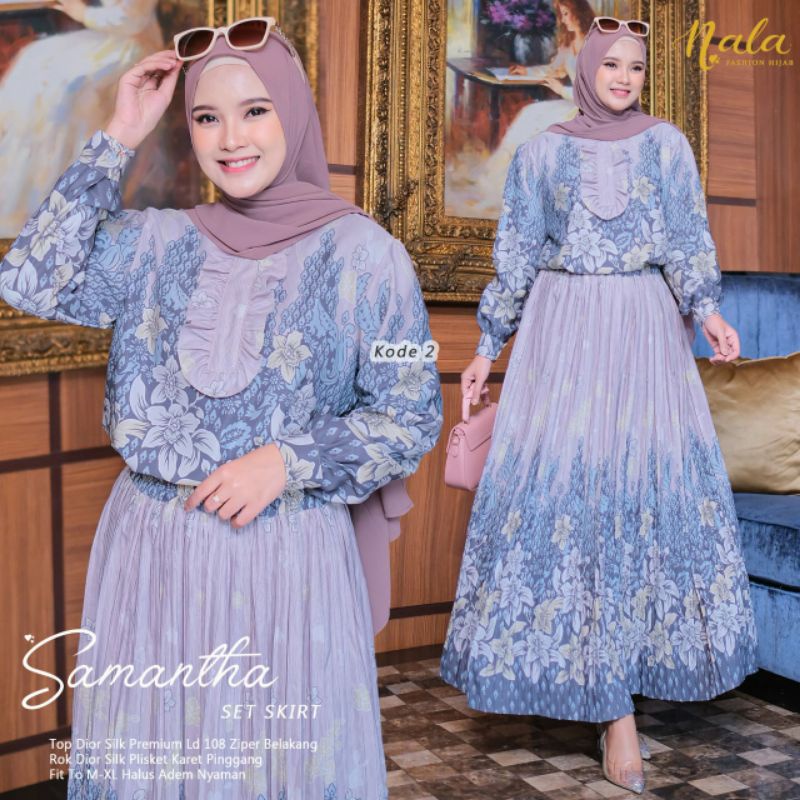 RESTOCK SAMANTHA SET ROK ORI NALA // FASHION WANITA SETELAN ROK EXCLUSIVE TERBARU ONE SET DIOR SILK 