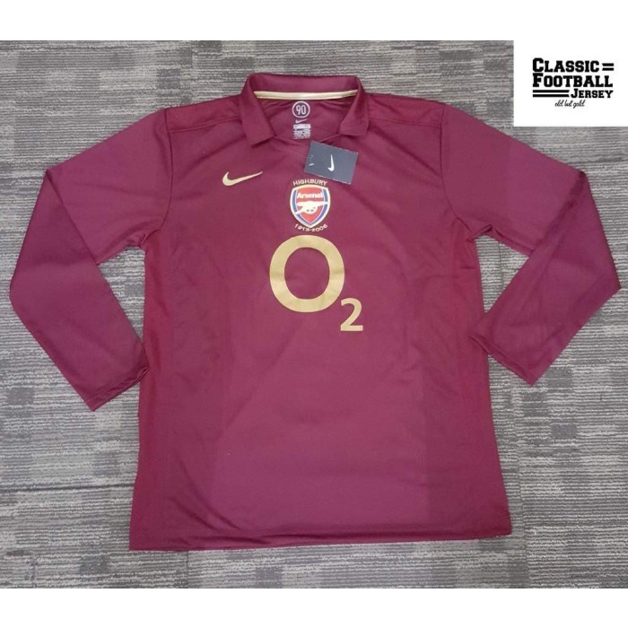 Jersey Retro Arsenal Home 2005/06 Lengan Panjang