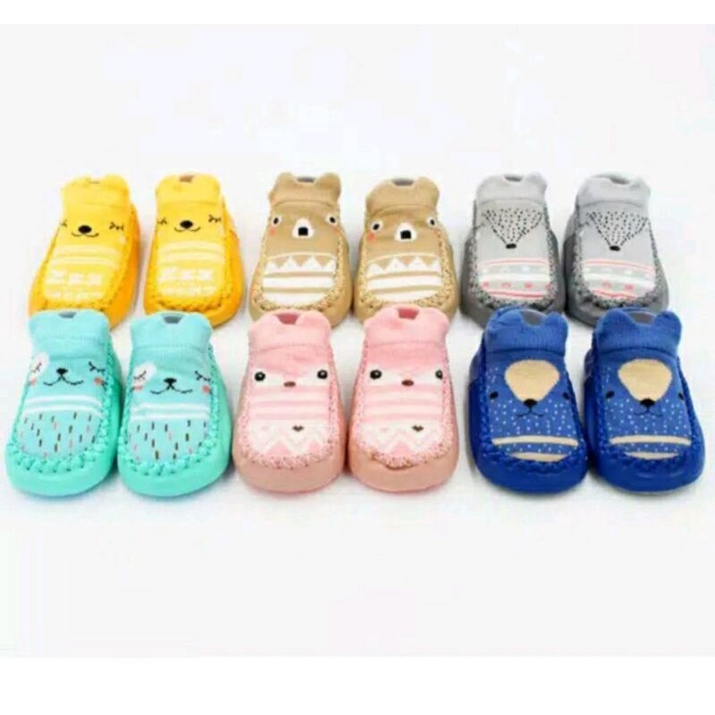 Sepatu anak bayi - baby prewalker shoes socks anti slip kaos kaki