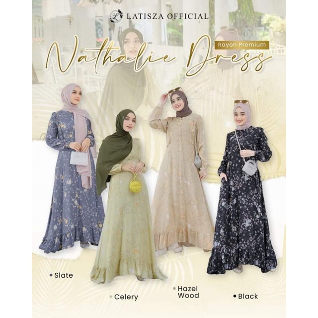 Nathalie dress Latisza/gamis kekinian terlaris original latisza
