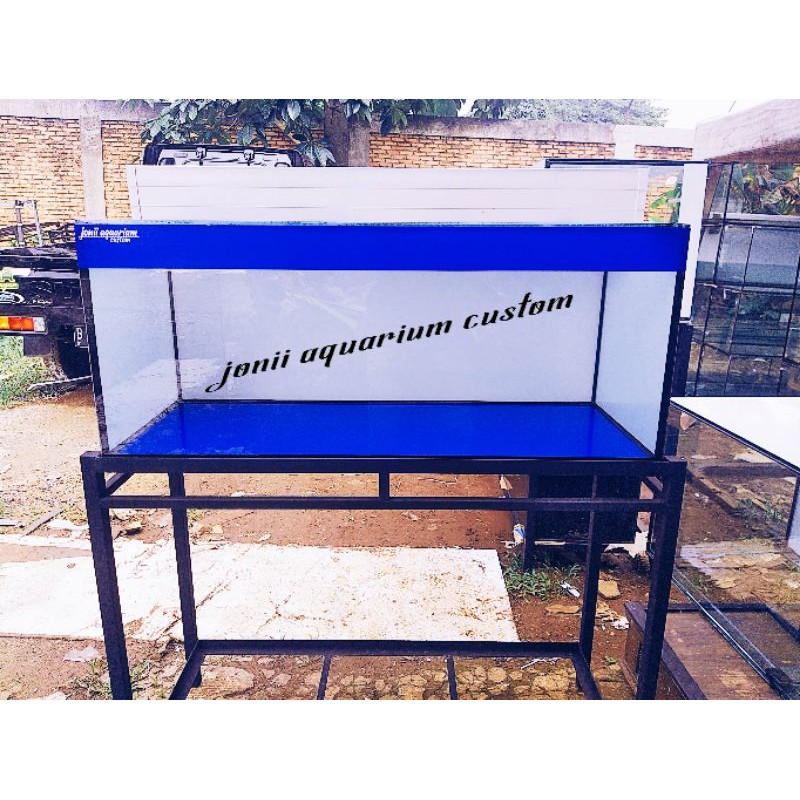 aquarium 100x40x40 8mm filter talang dan tutup kaca