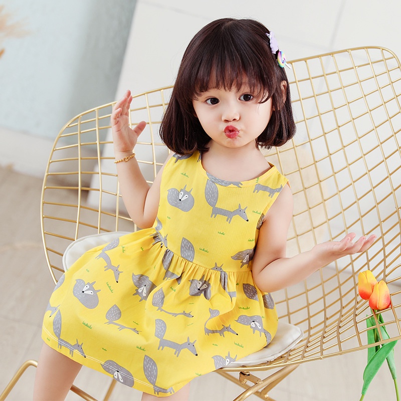 Tokomuda（0-6 Tahun) dress 100% KATUN PREMIUM BROWNIEGROUND dress anak IMPOR/dress anak perempuan/PRINTED DRESS/dress