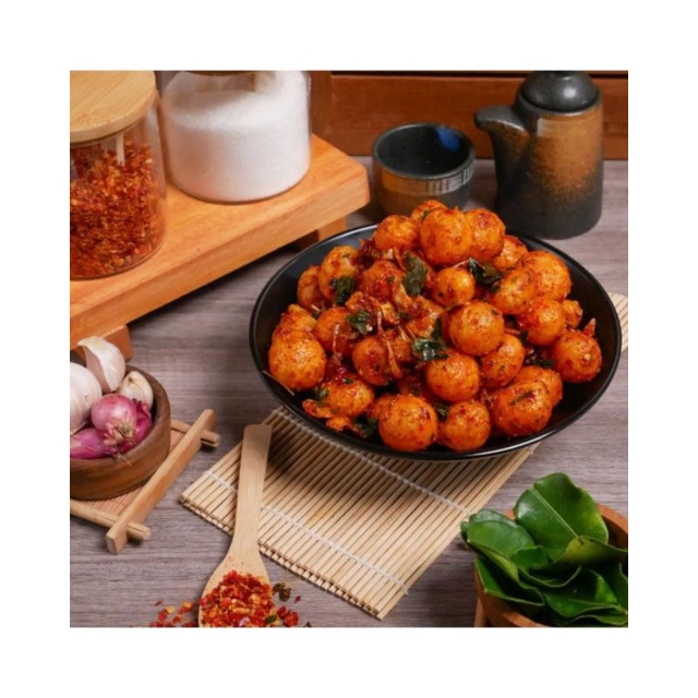 

Snack Kelereng Pedas Daun Jeruk