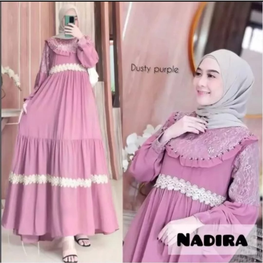 Nadira Maxi / (Ukuan M~L~XL ) Gamis Pesta Barukat Tile Burdil Mutiar Terabu / Baju Wanita Pesta Leba