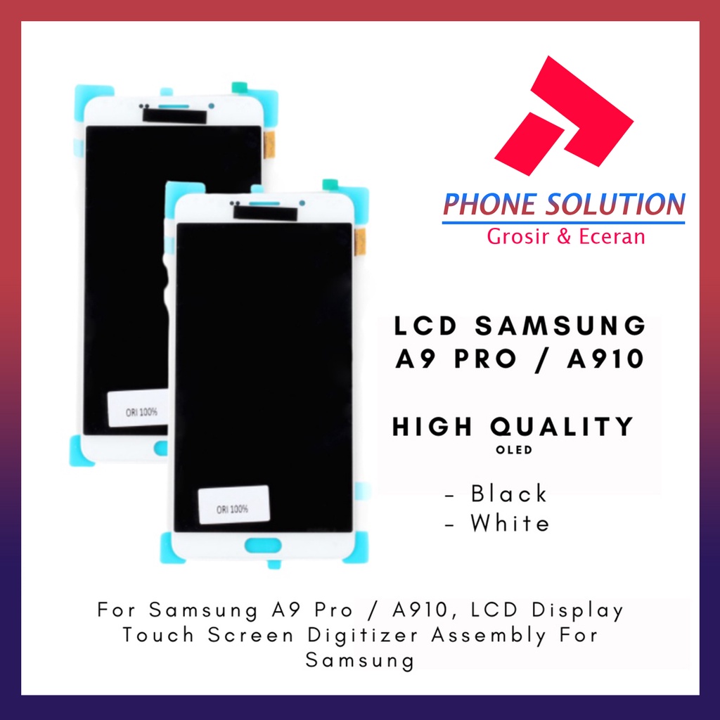 LCD Samsung A9 Pro A910 ( OLED BIG GLASS) 100% Original Fullset Touchscreen // Supplier LCD Samsung - Garansi 1 Bulan