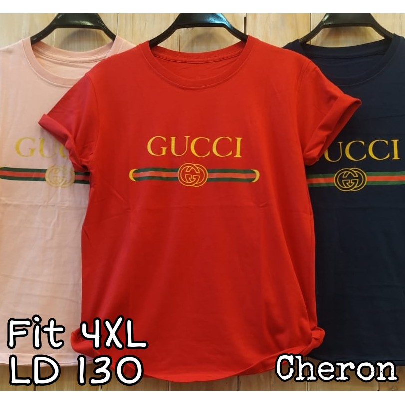 CHERON 20517 - Kaos Distro Wanita Fit XXXXL LD 130 Baju Atasan Oblong Cewek Jumbo 4XL Big Size Bigsi