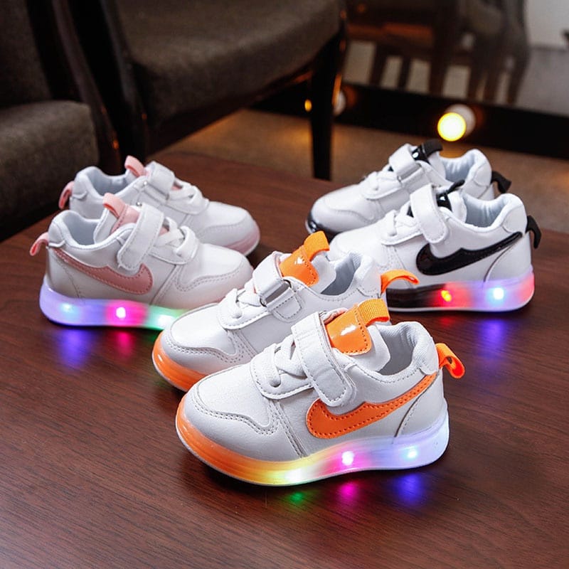 Plazababyku LUKE AIR 661 Sepatu Sneakers Anak Laki / Perempuan LED Menyala Import sekolah