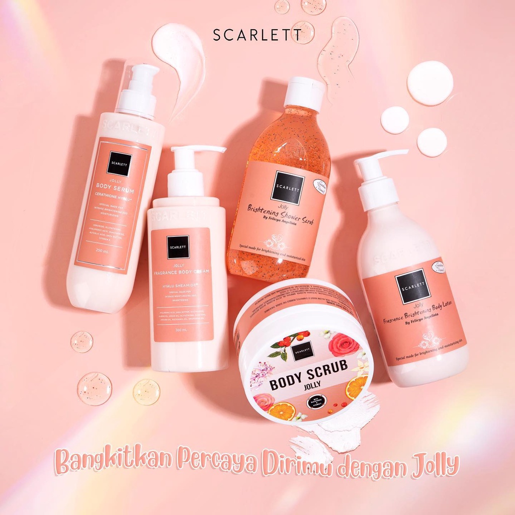 Scarlett Whitening Jolly Series (Lotion,  Body Cream, Body Serum, Body Scrub)