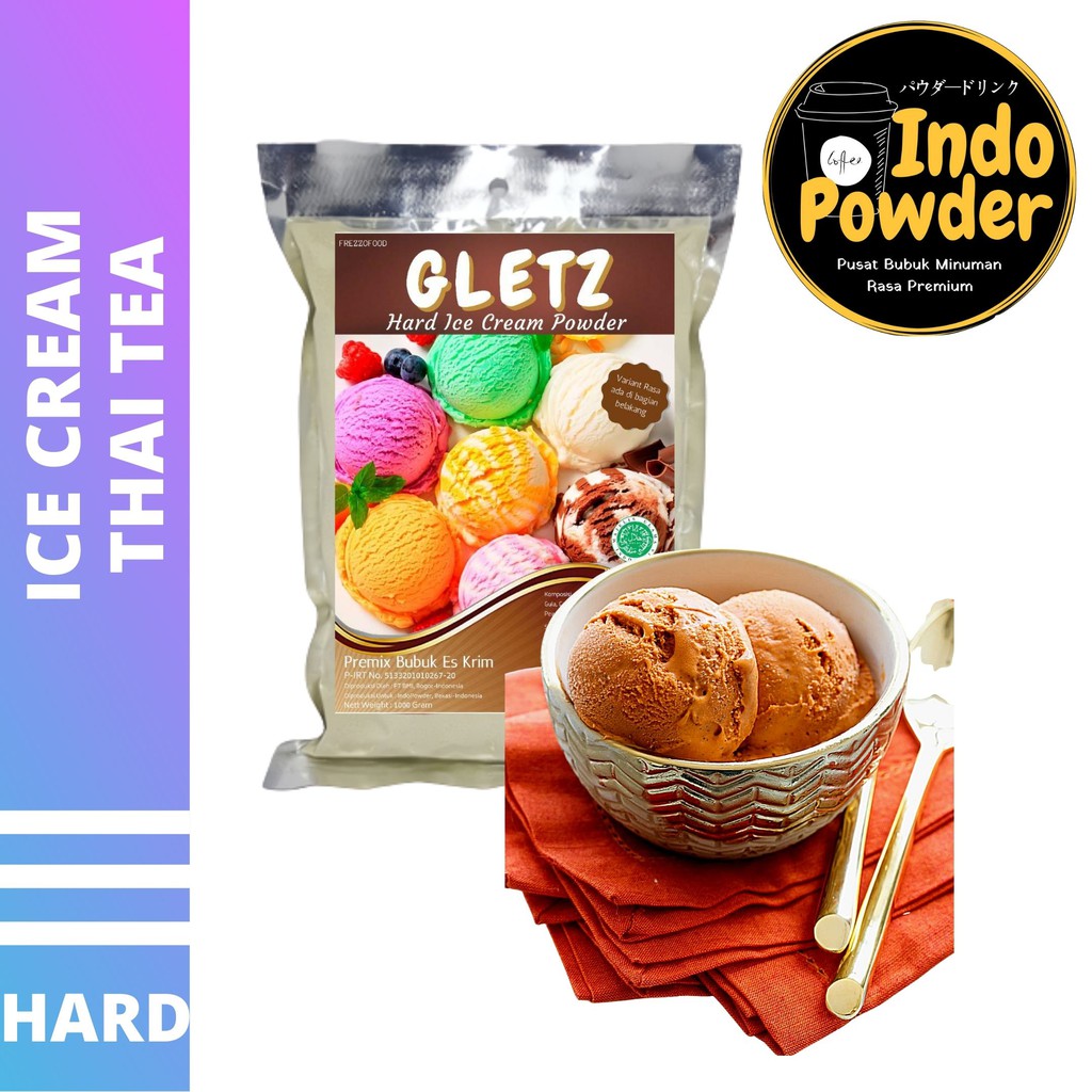 HARD ICE CREAM THAI TEA 1Kg - Bubuk Es Krim THAI TEA - Bubuk Es Krim - ICE CREAM Powder 1Kg