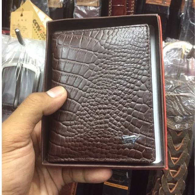 dompet pria bahan kulit asli motif cetak buaya model lipat buku #dompet #dompetpria #dompetkukit