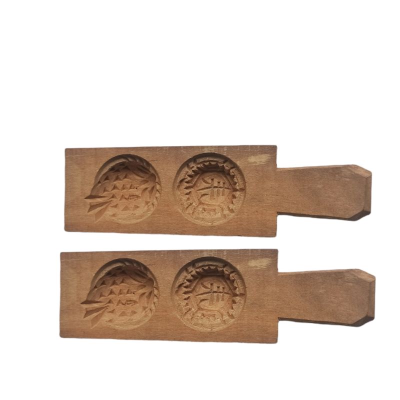 Cetakan Kue Ku Kayu Cetakan Kue Tok Kayu 2 Lubang