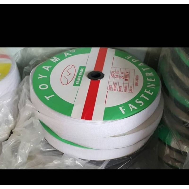 Perekat  velcro 1" hitam, putih