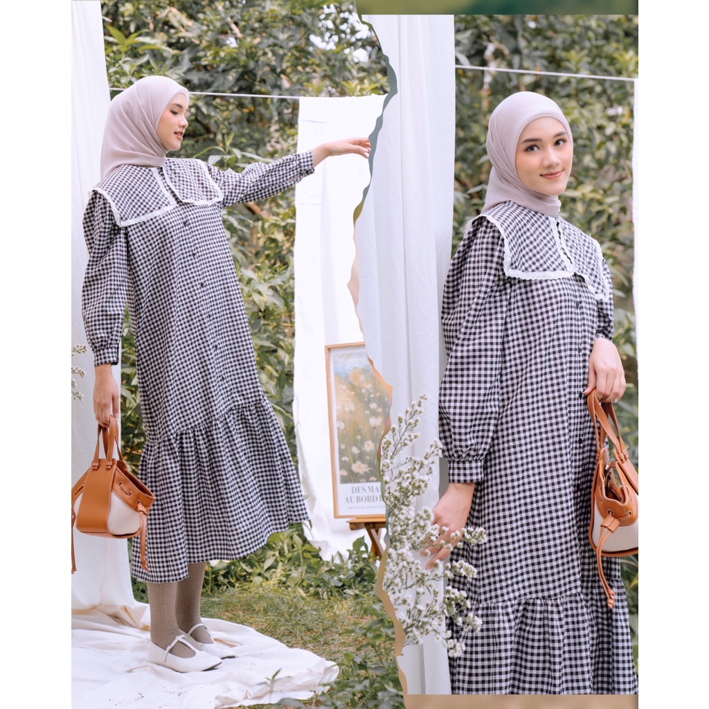 Haidee & Orlin - Sailor Dress Gingham Black