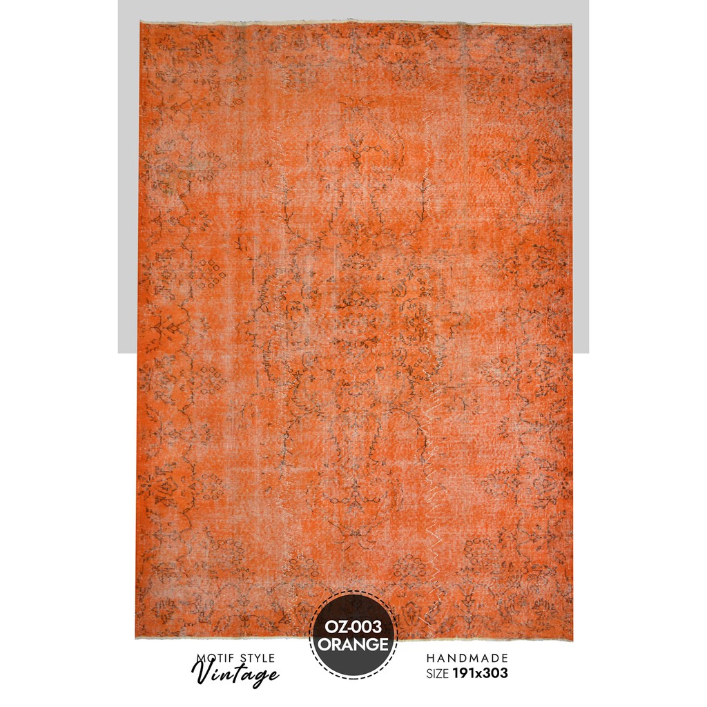 Karpet Handmade Asli Turki Tebal Overdyed Orange 191x303